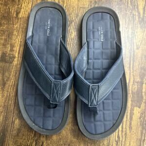 Kenneth Cole Reaction Navy Men’s Sandal Flip Flop Dress Leather US 11 Summer
